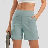 economico Pantaloncini Bermuda-Per donna Bermuda Chinos Shorts Vacanza Streetwear Casual Corto Vita media Tinta unica Tasca Fascia Elastica Comodo Traspirante Elasticizzato Quotidiano All'aperto Palestra Verde acqua Nero Rosa