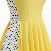 cheap Dresses-1950s Retro Vintage Rockabilly Dress Swing Dress Flare Dress Sleeveless Polka dots Fit &amp; Flare Swing Fancy Dress Women's Carnival Masquerade Prom Office / Career Event / Party Adults' Homecoming