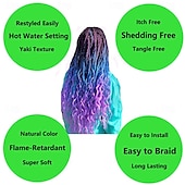 baratos Crochet Hair-Braiding Hair Ombre Black to Red Braid Hair Extensions Hot Water Setting High Temperature Synthetic Fiber 24 Inches(B1-3Pack) 24 Inch (Pack of 3)