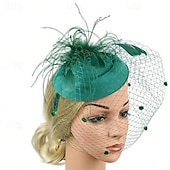 economico Fascinatori-Fascinator Piume Rete Matrimonio Compleanno Vintage Carino Retrò Con Piuma Tulle Copricapo Copricapo