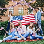 billiga U.S. 250-årsjubileum-4/6 st patriotisk glittergirlang amerikansk flagga folie fransbanderoll 2m/6,6ft röd vit blå girlang för 4 juli självständighetsdagen minnesdagen arbetsdagen festdekorationer väggbonad heminredning