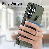 billiga 2026 Samsung Galaxy S26 Serien-telefon fodral Till Samsung Galaxy S26 S26 Plus S26 Ultra Skal med stativ Ringhållare Ringspänne Kontor / företag TPU PU läder