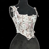 ieftine Topuri-Medieval Renascentist Cottagecore Corset Corsaj Viching Țăran Cu Șiret Costume de fancy Pentru femei Celtic Fantezie Halloween Carnaval Performanță LARP Ren Faire Adulți Corset Corsaj