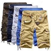 voordelige Klassiek-Voor heren Cargoshorts Korte broek Wandelshorts Zak Effen Comfort Draagbaar Kuitlengte Werk Casual Dagelijks Modieus Streetwear Leger groen Zwart