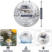 cheap Underwater Lights-1 Pack Solar Floating Pool Lights, RGB Color Changing Solar Pool Lights IP68 Waterproof, Hangable LED Pool Light for Inground &amp; Above Ground Pools, Outdoor Garden, Party Decor