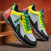 tanie Casualowe sneakersy-Męskie buty sportowe w blokach kolorów z akcentami ze sztucznej skóry, modny sportowy wygląd, idealne do uprawiania sportów na świeżym powietrzu, na co dzień i w podróż