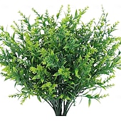  8 חבילות צמחים מלאכותיים לבנדר שיחים מזויפים פרחי עציץ תלוי עמיד בפני UV פלורה גדר פנים וחוץ עיצוב שולחן חתונה סידור פרחים זר מילוי