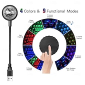 voordelige Sterrenstelsel &amp; Planetarium-Autodakverlichting 1 stuk, usb-sterrenprojector nachtlampje, verstelbare auto-interieurverlichting, draagbare led-lampjes in 4 kleuren &amp;Sterrenlicht met 9 functionele standen voor autodecoratie,