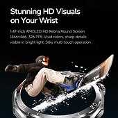levne Chytré hodinky-iMosi TK40 Chytré hodinky 1.47 inch Chytré hodinky s Bluetooth voláním Krokoměr Záznamník hovorů Sledování aktivity Kompatibilní s Android iOS Unisex Hands free hovory Média kontrola Záznamník zpráv