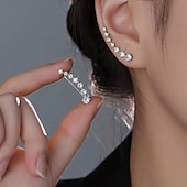 billiga Örhängen-1 par Örhänge For Dam Dagligen Gata Silver Pärlor Diamant