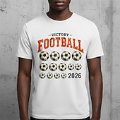 baratos Camisetas de futebol-Partida Mundial de Futebol 2026 Roupa Japonesa/Curta Graphic Tee Vintage Futebol Americano Camiseta para Unisexo Adulto Impressão 3D  para Baile de Máscaras Diário Festa