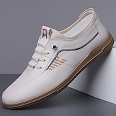 cheap Casual Lace-Up Shoes-Men's White Athletic Sneakers – Lightweight Breathable Running Shoes, Casual Sport Style, Gym, Walking &amp; Everyday Wear
