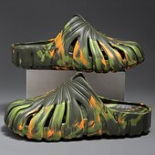 cheap Casual Sandals-Men's Camouflage Slip-On Poolside Shoes – Lightweight, Flexible, Non-Slip, Ideal for Beach Vacation, Resort and Casual Outdoor Wear