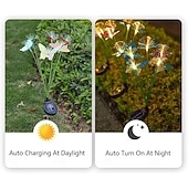 お買い得  経路ライト＆ランタン-ソーラーライト バタフライガーデンデコレーション 揺れるソーラーバタフライライト 屋外用 ガーデンパティオ ヤードポーチ クリスマス 花壇 デコレーション 家へのギフト