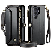 abordables 2026 Samsung Galaxy S26 Serie-teléfono Funda Para Samsung galaxia S26 S26 Ultra Plus Tarjetas billetera con Soporte Cremallera con cordón Retro TPU Cuero de PU