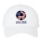 cheap World Soccer Match 2026-Soccer World Summer Cup Mexico USA Canada 2026 Baseball Cap, Soccer Graphic Letter Print Hat for Men Women, Adjustable Outdoor Sports Cap Casual Sun Hat