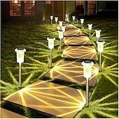 cheap Pathway Lights &amp; Lanterns-Solar Outdoor Lights, Solar Pathway Lights Outdoor Waterproof, Stainless Steel Stake Lighting for Garden Yard Path Walkway Driveway Patio Lawn Outside Decor,Color Changing