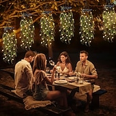 voordelige Landschapsverlichting-LED-tuinverlichting op zonne-energie met kunstmatige hangende bamboebladeren, imitatie hangende klimplanten, kunstmatige bamboe- en wilgenbladverlichting, geschikt voor tuinen, bruiloften en feesten,