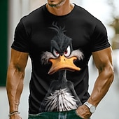  Hombre Animal Gracioso Pato Camiseta Manga Corta Camiseta Impresión 3D Cuello Barco Camisa Exagerado Design Fiesta Festivos Negro Amarillo Verano Primavera Ropa S M L XL XXL XXXL