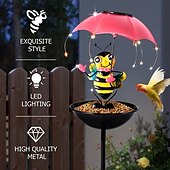 levne Světla cesty &amp; lucerny-1 ks venkovní solární včelí deštník krmítko pro ptáky sloupcové světlo, vodotěsné světlo IP44 na zahradní cestu, dekorace na terasu, trávník a dvůr, venkovní dekorační světlo pro zahradu a dvorek