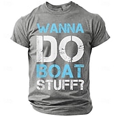 voordelige Grappige T-shirts voor mannen-Heren T-shirt met retro nautische, boot- en watersportprint, distressed graphic, regular fit, geschikt voor het leven aan het meer of op het strand. Designer kleding in de maten S, M, L, XL, XXL en