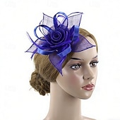 abordables Fascinadores-Fascinators Lino Tejido Boda Cumpleaños Elegante Vintage Estilo lindo Con Pluma Cintas Celada Sombreros