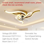 levne Stmívatelná stropní světla-Moderní stropní ventilátor s osvětlením, nízkoprofilové stropní ventilátory s dálkovým ovládáním a ovládáním pomocí aplikace, 6 rychlostí s reverzibilními lopatkami, plynule stmívatelný LED stropní