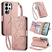 cheap 2026 Samsung Galaxy S26 Series-Phone Case For Samsung Galaxy S26 S26 Plus S26 Ultra Wallet Case Flip Cover with Stand Holder Zipper with Wrist Strap Tree Retro TPU PU Leather