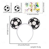 abordables Partido de Fútbol Mundial 2026-Kit para fanáticos del partido mundial de fútbol de verano de EE. UU., Canadá y México 2026, accesorios para porristas, diademas, aretes, tatuajes adhesivos y accesorios para porristas y apoyo