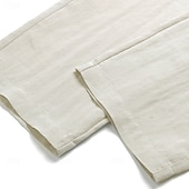 cheap Cotton Linen Pants-Men's Tencel Linen Pants Trousers Summer Pants Beach Pants Drawstring Pocket Elastic Waist Plain Comfort Breathable Full Length Daily Outdoor Beach Vacation Fashion Black White Inelastic