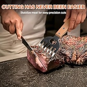 ieftine Grătare și gătit în aer liber-2 bucăți de tocat carne din oțel inoxidabil cu gheare de urs, instrument pentru grătar, mâner din lemn, divizor de carne, mixer alimentar, deschizător de sticle