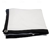 cheap Projector Screens &amp; Accessories-Projector Screen 16:9 HD 4K, Foldable Portable Projection Screen for Home Theater, Indoor Outdoor Movie Screen with Reinforced Edges and Grommets, Anti-Crease Video Screen for Office &amp; Backyard