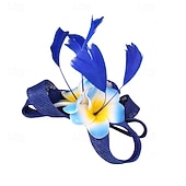 billige Fascinatorer-fascinators Linfrø Bryllup Bursdag Årgang søt stil Retro Rød Med Fjær Blomst Hodeplagg Hodeplagg