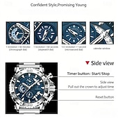 abordables Quartz Watches-Men's Gold Watch, Luxury Chronograph Big Face Quartz Analog Wristwatch with Gold Stainless Steel Band, Waterproof Luminous Business Sport Fashion Watch with Date Display, Gift for Men