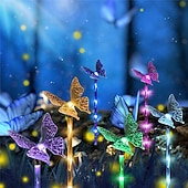 cheap Pathway Lights &amp; Lanterns-6 Head Solar Lights, Outdoor Butterfly Lights, Courtyard Garden Waterproof Decoration, Lawn Atmosphere Lights, Ip66 Waterproof, 1 Set
