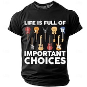  Per uomo Chitarra Gergo divertente Maglietta Manica Corta maglietta Stampa 3D Girocollo Camicia Moda Quotidiano Quotidiano Streetwear Nero Estate Primavera Abbigliamento S M L XL XXL XXXL