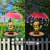 levne Světla cesty &amp; lucerny-1 ks venkovní solární včelí deštník krmítko pro ptáky sloupcové světlo, vodotěsné světlo IP44 na zahradní cestu, dekorace na terasu, trávník a dvůr, venkovní dekorační světlo pro zahradu a dvorek