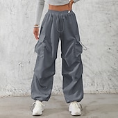 economico pantaloni cargo da donna-Per donna Pantaloni Cargo Pantaloni Pantaloni da Lavoro Pantaloni Estivi Vacanza Moda Casual Quotidiano Lunghezza intera Misura del girovita medio Semplice Coulisse Tasca Elastico in vita Comodit