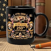 tanie Kubki i filiżanki-Kubek z okazji 250. rocznicy Stanów Zjednoczonych, prezent patriotyczny, ceramiczny kubek do kawy z okazji półpięćsetnej rocznicy, 1776–2026, Ameryka 250, prezent na Dzień Niepodległości dla mężczyzn