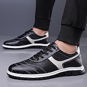 abordables Zapatillas Informales-Zapatillas casuales de piel sintética para hombre: zapatos ligeros y cómodos para caminar, viajes, salidas diarias y ropa de calle informal.