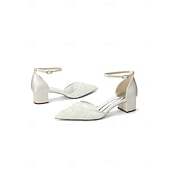 abordables Madre de la Novia/Novio-Zapatos de tacón de bloque azul marino para mujer con bordado de encaje y detalles de cuentas, elegantes zapatos para la madre de la novia para bodas en la ciudad, zapatos de tacón de punta para