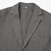  Men's Tweed Herringbone Blazer – Vintage Slim Fit Sport Coat, Single Breasted 2 Button Jacket, Business Casual, Fall Winter, Available in Brown, Blue, Grey