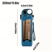 abordables Vasos-350ml Plastic Water Bottle Leak-proof Square Cup Sports Bottle with Lockable Lid and Measurements for Outdoor Sports Travel Cup Sports Bottle with Lockable Lid&amp;Scale for Outdoor Sports Travel Cup