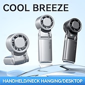 abordables Ventilateurs portables-Ventilateur portable avec plaque de refroidissement, 9000 mAh, affichage numérique, 100 vitesses réglables, mini ventilateur pliable avec cordon, ventilateur turbo haute vitesse pour femmes et hommes,