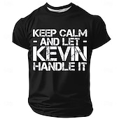  miesten pysy rauhallisena ja anna Kevinin hoitaa homman t-paita, hauska lahja Kevinille, kuninkaansininen lyhythihainen graafinen t-paita, kulunut vintage-tyylinen ongelmanratkaisijapaita isälle,