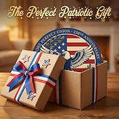 olcso Az Egyesült Államok 250. évfordulója-Az USA 250. évfordulójára készült fa ajtótábla – 30 cm-es kerek, fából készült tornácdísz kopasz sassal és zászlóval, hazafias július 4-i dekoráció, 1776–2026 közötti függetlenség napja