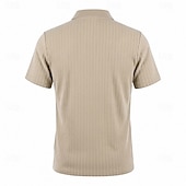 preiswerte Klassisches Poloshirt für Herren-Herren Zopfstrick-Poloshirt Textur Geschäft Urlaub Revers Kurzarm Mode Modern Einfach Knöpfe Atmungsaktiv Sommer Frühling Schwarz Weiß Wein Marineblau Grün Khaki Zopfstrick-Poloshirt