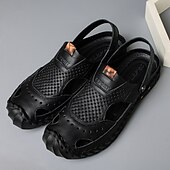 economico Sandali casual-sandali estivi traforati in similpelle da uomo – cinturino regolabile, comfort traspirante leggero, calzature casual versatili per spiaggia, viaggi, resort e tempo libero all'aria aperta