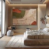 levne Abstraktní malby-Velká originální texturovaná špachtle abstraktní malba olejomalba na plátně, velké nástěnné umění moderního obývacího pokoje nástěnná dekorace