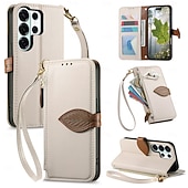 billige 2026 Samsung Galaxy S26-serien-telefon Etui Til Samsung Galaxy S26 S26 Pluss S26 Ultra Lommebok-kortveske Flip deksel Glidelås med håndleddsstropp Støtte Kontor / Bedrift TPU PU lær